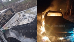 Delincuentes armados roban camioneta en Encarnación y lo queman en San Pedro del Paraná