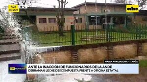 Video: Derraman leche descompuesta frente a oficina estatal en Itapúa - ABC Noticias - ABC Color