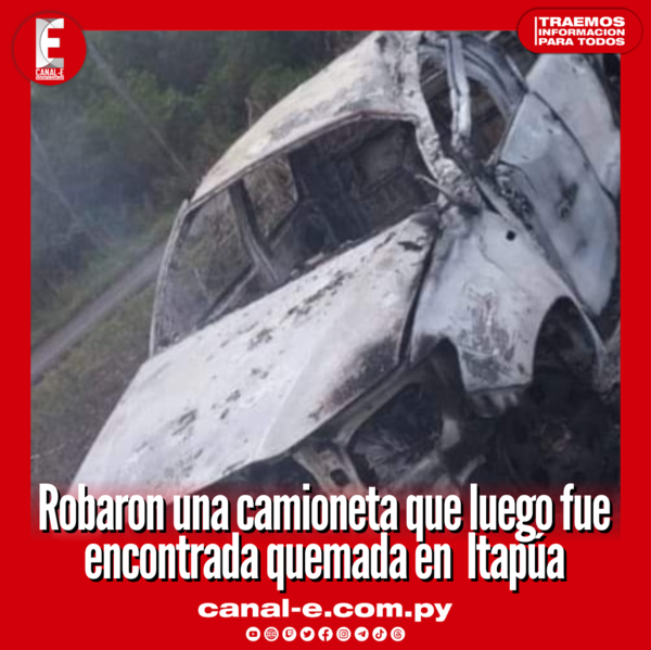 Robaron una camioneta que luego fue encontrada quemada en Itapúa