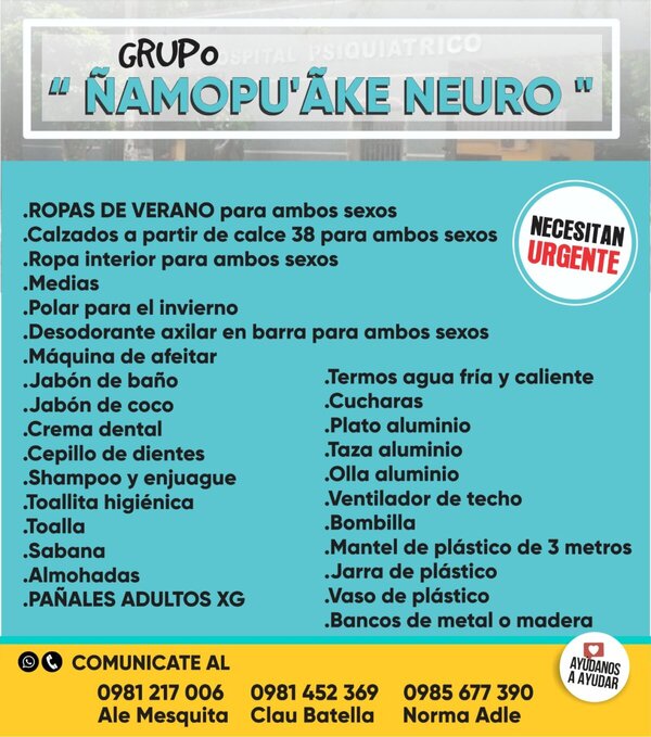 Voluntarios se organizan para ayudar a pacientes del Neuropsiquiátrico - Portal Digital Cáritas Universidad Católica