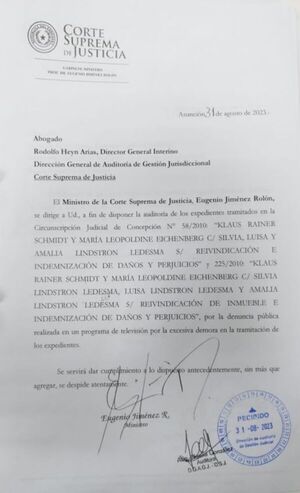 Se dispuso la auditoría de un expediente tramitado en juzgado de Concepción