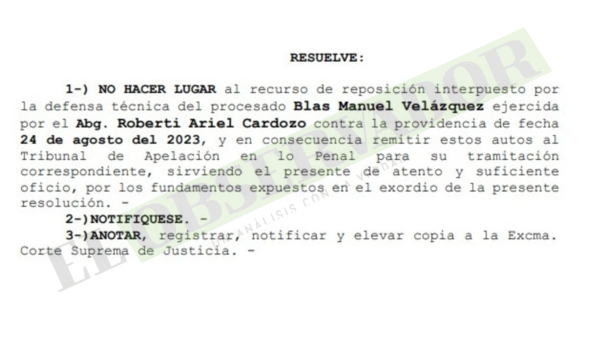 Se mantiene convocatoria a imposición de medidas para exsíndico de quiebras