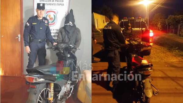 Hurtó una moto, quedó sin combustible y quedó detenido