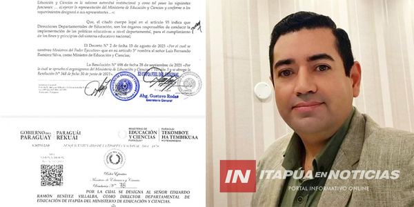 DESIGNARON A NUEVO DIRECTOR DE EDUCACIÓN EN ITAPÚA - Itapúa Noticias