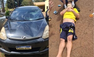 Hombre fue arrollado por un automóvil cuando cruzaba la ruta PY02
