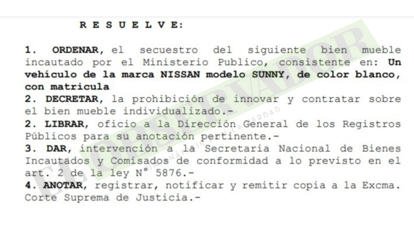 Resguardan vehículo incautado en causa por narcotráfico con complicidad de funcionarios