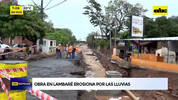 Video: Obra en Lambaré se desmoronó por las lluvias - ABC Noticias - ABC Color