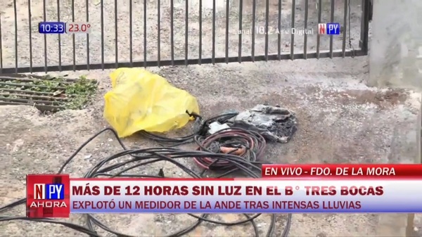 Explotó un medidor de la ANDE durante la tormenta en Fernando de la Mora - Noticias Paraguay