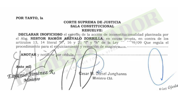 Sala Constitucional declaró innecesario estudiar acción contra ley del JEM, presentada por un juez apercibido