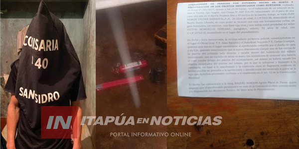 SUJETO FUE ATRAPADO DENTRO DE UNA CASA CUANDO INTENTABA PERPETRAR UN HURTO - Itapúa Noticias