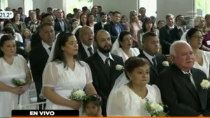 Casamiento comunitario: 59 parejas se prometieron amor eterno en San Lorenzo