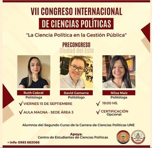 Realizarán Congreso Internacional “La Ciencia Política en la Gestión Pública” en Ciudad del Este | DIARIO PRIMERA PLANA