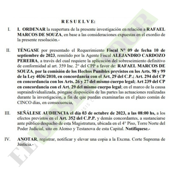 Reabrirán causa a brasileño para quien se solicita sobreseimiento definitivo