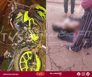 JOVEN MOTOCICLISTA RESULTA GRAVEMENTE HERIDO TRAS BRUTAL CHOQUE