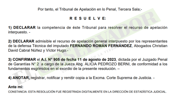 Cámara confirma imputación sobre dos exdirectivos de Mocipar