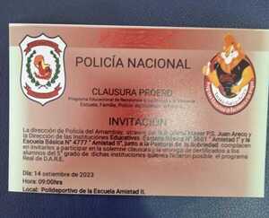 Invitan a la clausura del Programa Educacional de Resistencia a las Drogas y a la Violencia (PROERD) - Radio Imperio 106.7 FM