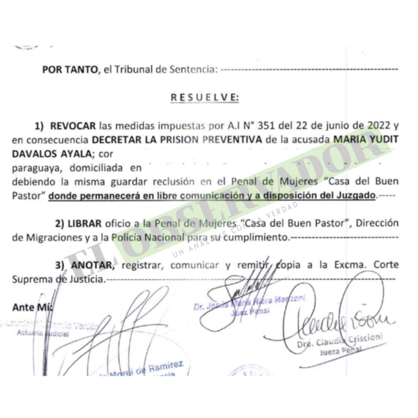 Por chicanera, Tribunal revoca medidas alternativas y ordena prisión a acusada por lesión de confianza