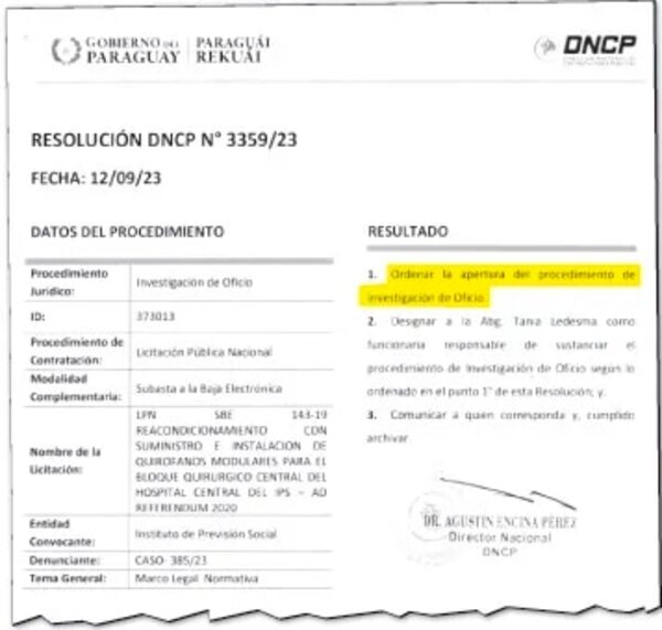 Abren investigación a contrato del IPS para instalación de bloque quirúrgico - Política - ABC Color