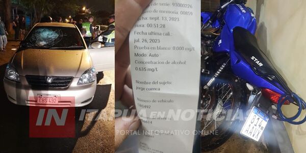 MOTOCICLISTA FUE ATROPELLADO Y ARRASTRADO POR VARIAS CUADRAS - Itapúa Noticias