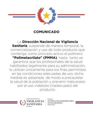 Dinavisa suspende uso de polimetracrilato para precauterlar salud de la población - El Trueno
