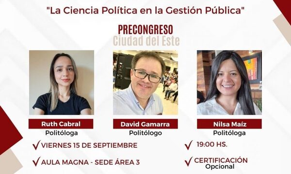 Realizarán pre-congreso de Ciencias Políticas este viernes