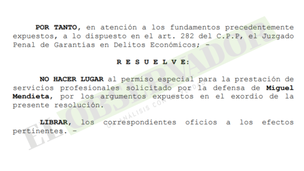 Juzgado niega posibilidad de trabajar al Abg. Miguel Mendieta, exdefensor de “Tío Rico”