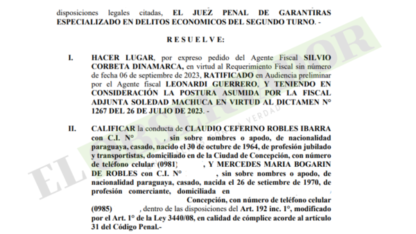 Tres acusados por millonario desvío en Gobernación de Central acceden a suspensión condicional de procedimiento