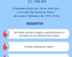 Buscan donantes de sangre RH 0 –
