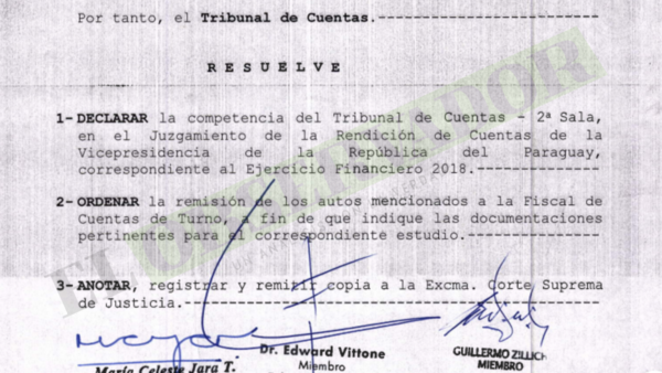 Tribunal de Cuentas juzgará rendición de cuentas de exvicepresidente Hugo Velázquez