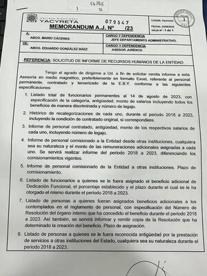 En Yacyretá piden información sobre funcionarios contratados en la era Abdo - Economía - ABC Color