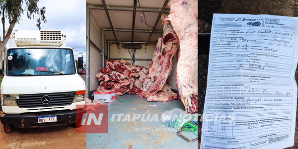INCAUTAN CAMIÓN FRIGORÍFICO CON CARNE PRESUMIBLEMENTE DE CONTRABANDO - Itapúa Noticias