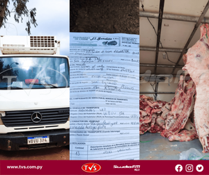 CAMIÓN FRIGORÍFICO TRANSPORTABA CARNE DE APARENTE CONTRABANDO Y FUE RETENIDO EN TRINIDAD