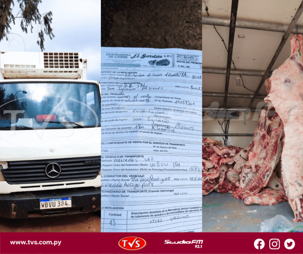 CAMIÓN FRIGORÍFICO TRANSPORTABA CARNE DE APARENTE CONTRABANDO Y FUE RETENIDO EN TRINIDAD