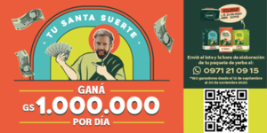 Probá "Tu Santa Suerte" y ganá 1.000.000 de Gs. por día ¡con Santo Tomás Yerba Mate!