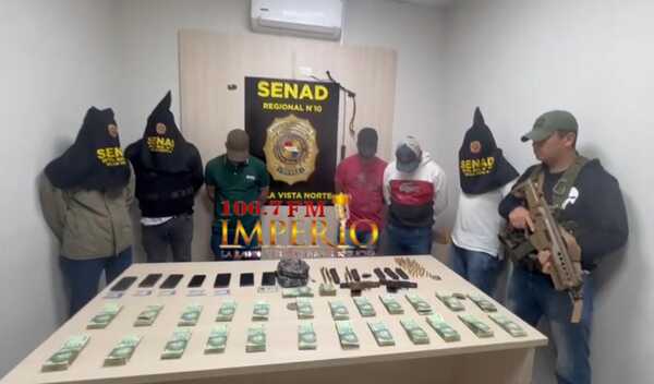Senad detiene a seis hombres con armas de fuego y G. 257 millones en Bella Vista - Radio Imperio 106.7 FM