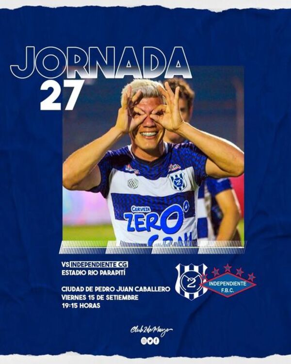 2 de Mayo recibe a Independiente CG desde las 19:15