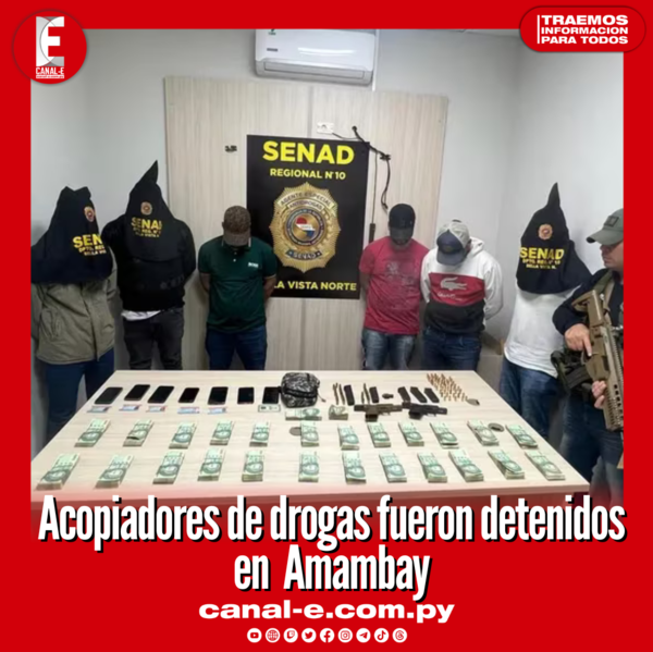 Acopiadores de drogas fueron detenidos en Amambay