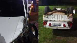 Automovilista ebrio perdió el control y terminó volcando en el Club Alemán en Cambyretá