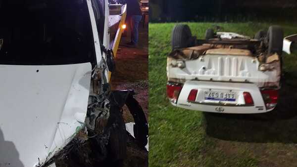 Automovilista ebrio perdió el control y terminó volcando en el Club Alemán en Cambyretá