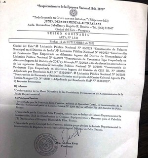 Junta Departamental aprueba todas las adjudicaciones remitidas por el ex gobernador González Vaesken | DIARIO PRIMERA PLANA
