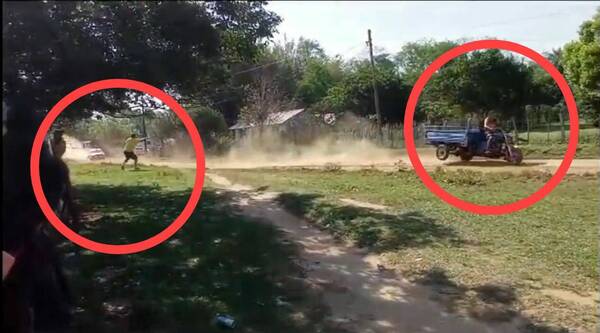 [VIDEO] ¡Nde tavyonde! Conductor de motocarro se metió en carrera de rally y se salvó por un pelito