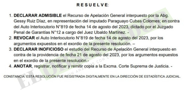 Cámara revoca nueva pericia a celulares de Payo Cubas y cuestiona extralimitación de juez
