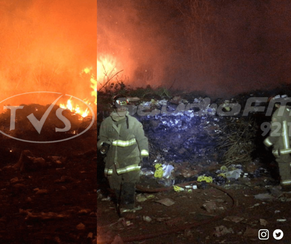 INCENDIO DE GRAN MAGNITUD AFECTÓ AL VERTEDERO MUNICIPAL DE TOMÁS ROMERO PEREIRA