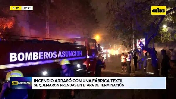Video: Incendio arrasó con una fábrica textil  - ABC Noticias - ABC Color