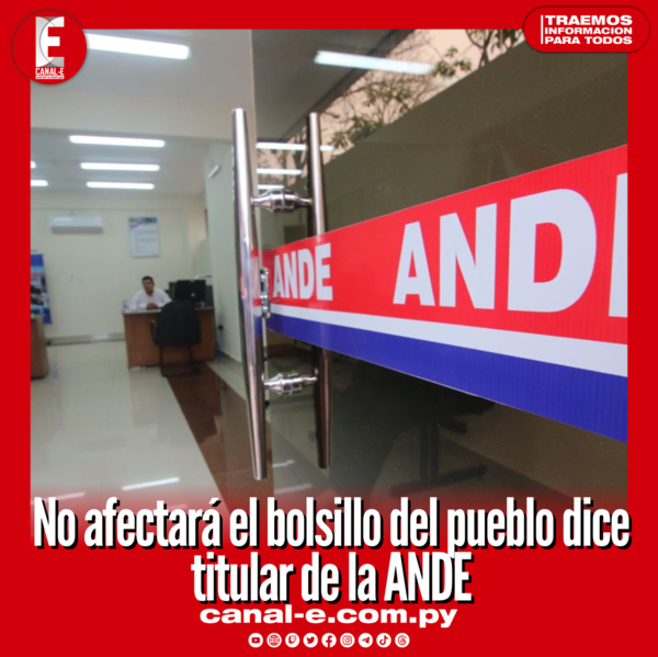 No afectará el bolsillo del pueblo dice titular de la ANDE