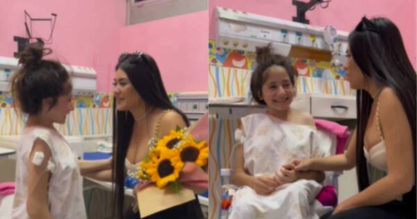 La Nación / Con flores amarillas, Laurys Dyva visitó a Mía tras su operación