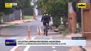 Video: Ciclistas limpian bicisenda asuncena   - ABC Noticias - ABC Color