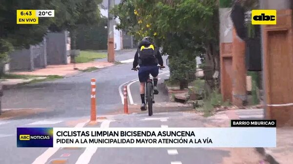 Video: Ciclistas limpian bicisenda asuncena - ABC Noticias - ABC Color