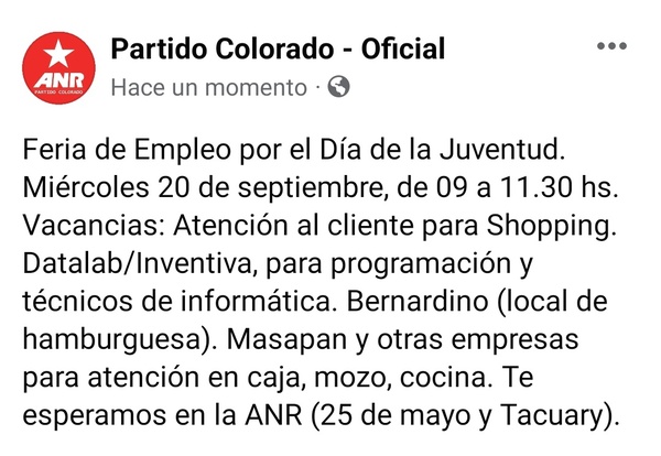 Feria de empleo de la ANR ofrece oportunidades en diversos sectores - ADN Digital