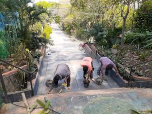 Con trabajos de pintura e iluminación avanza la restauración de la escalinata de San Bernardino - Nacionales - ABC Color
